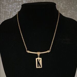 Gold Minimalist Geometric initial necklace